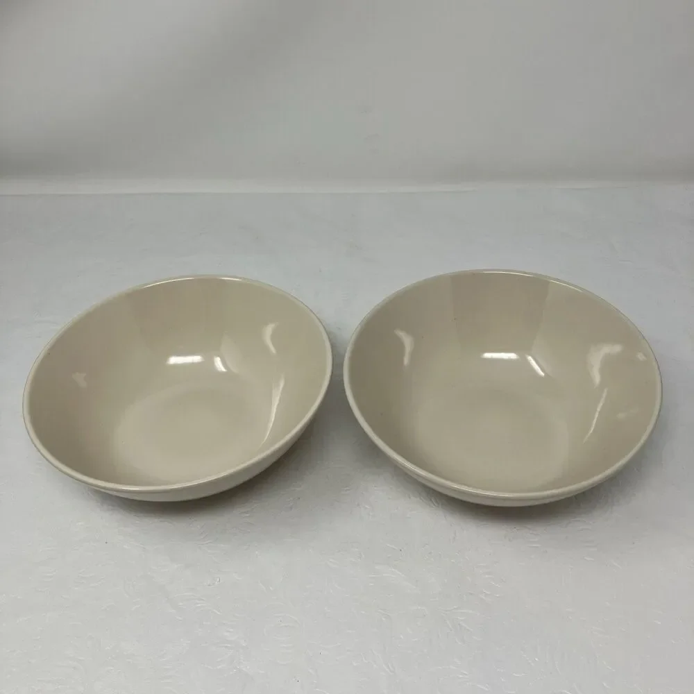 IKEA Fargrik Beige Coupe Soup Cereal Bowls 12011 6 3/8” Set of 2 Sand Tan